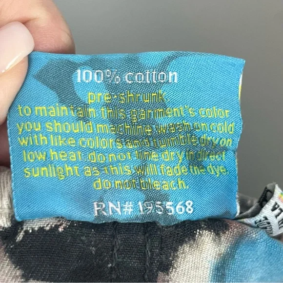 Big Bud Press Rainbow Magic Waters bleach tie dye denim Work Pants, 2XL petite. - Picture 13 of 14